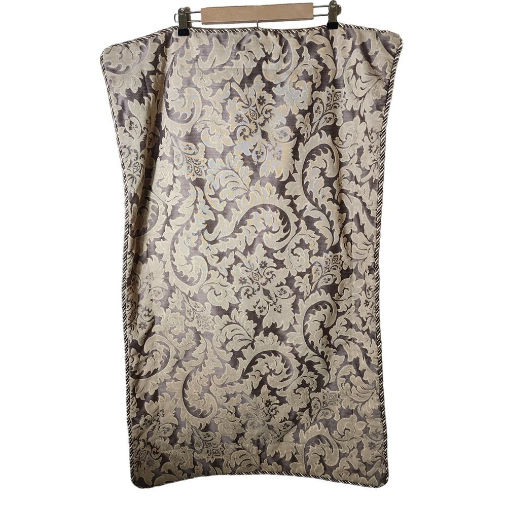 DIVATEX HOME FASHION Brown Tan Floral Rope Border KING Pillow Sham set of 2